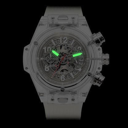 Men's Luxury Business Watch – Hollow Dial, Quartz Movement, Silicone Band - Kasbah Souq